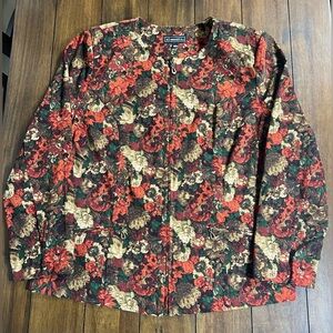 ELEMENTZ FULL FRONT ZIP SHIRT/JACKET--SIZE:LARGE-BEAUTIFUL AUTUMN COLORS
